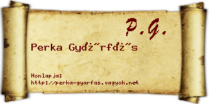 Perka Gyárfás névjegykártya